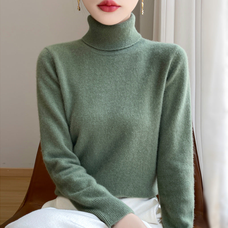Women's Wool Relaxed Fit Turtleneck Sweater — View 3