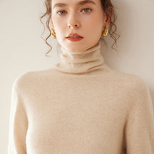 Women's Cashmere Mock Neck Sweater — View 4