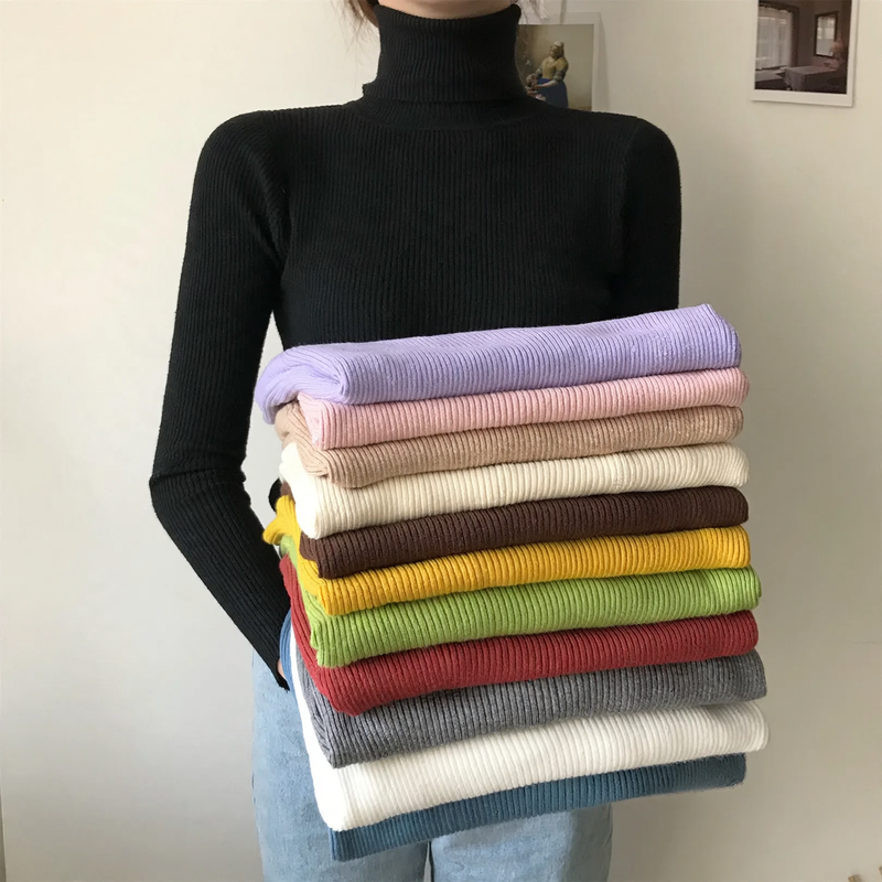Women's Fitted Turtleneck Sweater — View 1