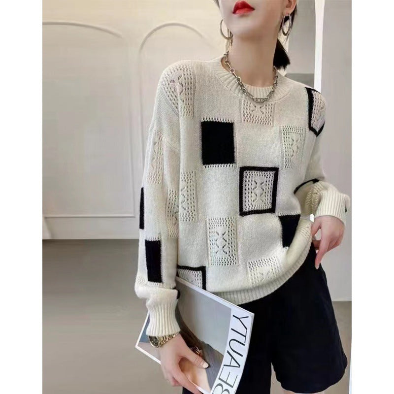 Women's Plaid Crewneck Sweater — View 2