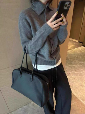 Women's Cashmere Ribbed Cardigan — View 5