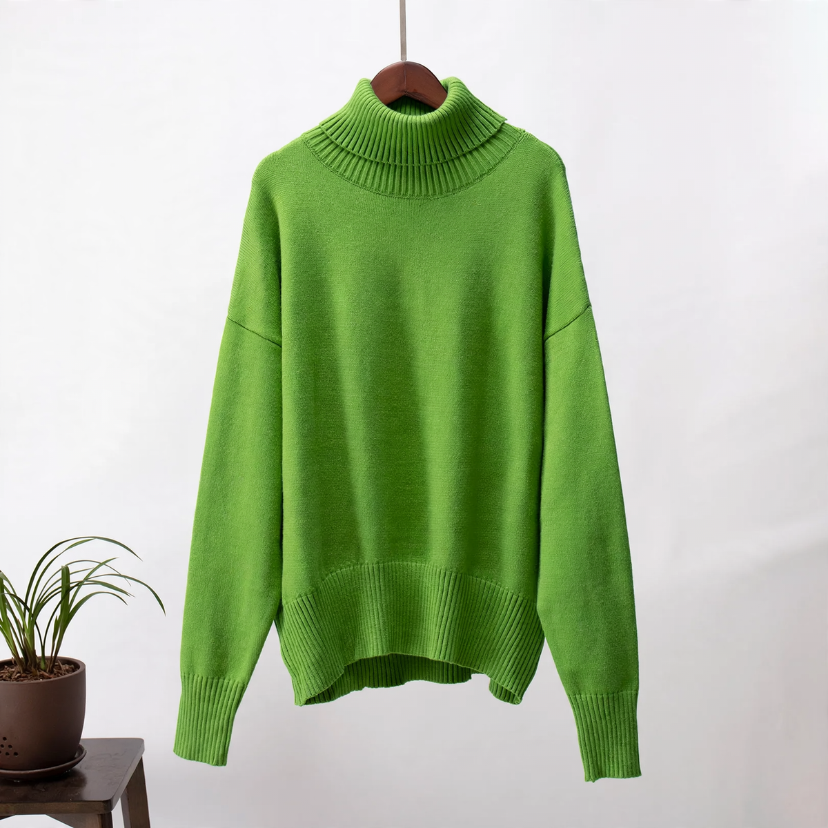 Women's Relaxed Fit Turtleneck Sweater — View 7