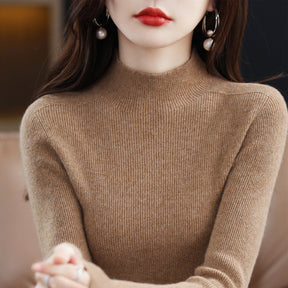 Women's Cashmere Mock Neck Sweater — View 2