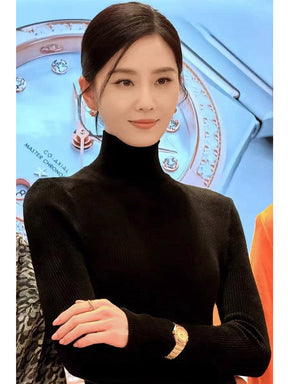 Women's Long Sleeve Mock Neck Sweater — View 8