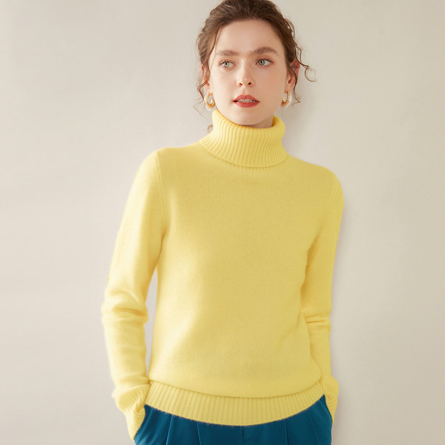 Women's Wool Turtleneck Sweater — View 8