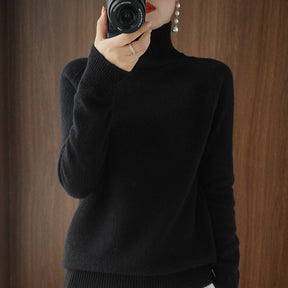 Women's Relaxed Fit Mock Neck Sweater — View 3