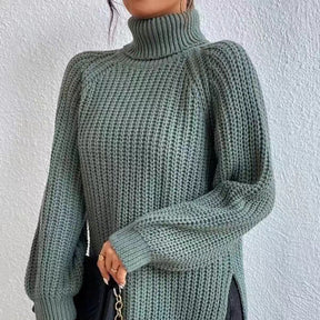 Women's Raglan Sleeve Mock Neck Sweater — View 3