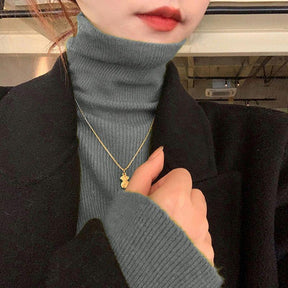 Women's Fitted Turtleneck Sweater — View 3