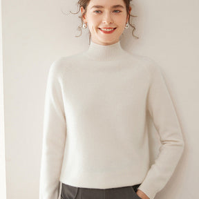 Women's Cashmere Mock Neck Sweater — View 4