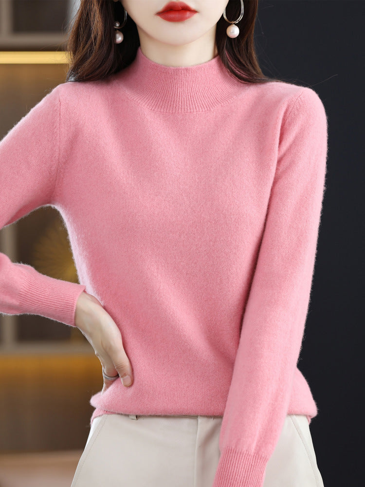 Women's Wool Mock Neck Sweater — View 4