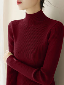 Women's Wool Mock Neck Sweater — View 5