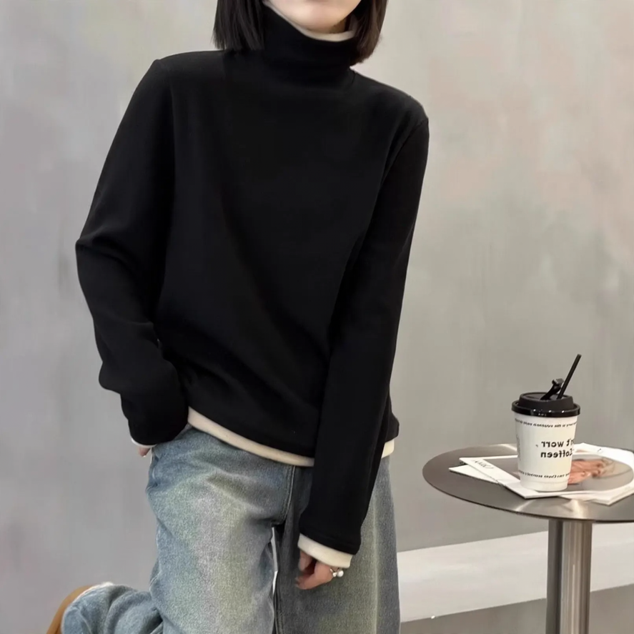 Women's Long Sleeve Mock Neck Top — View 5
