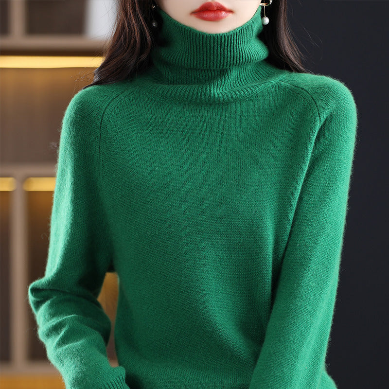 Women's Relaxed Fit Long Sleeve Mock Neck Sweater — View 2