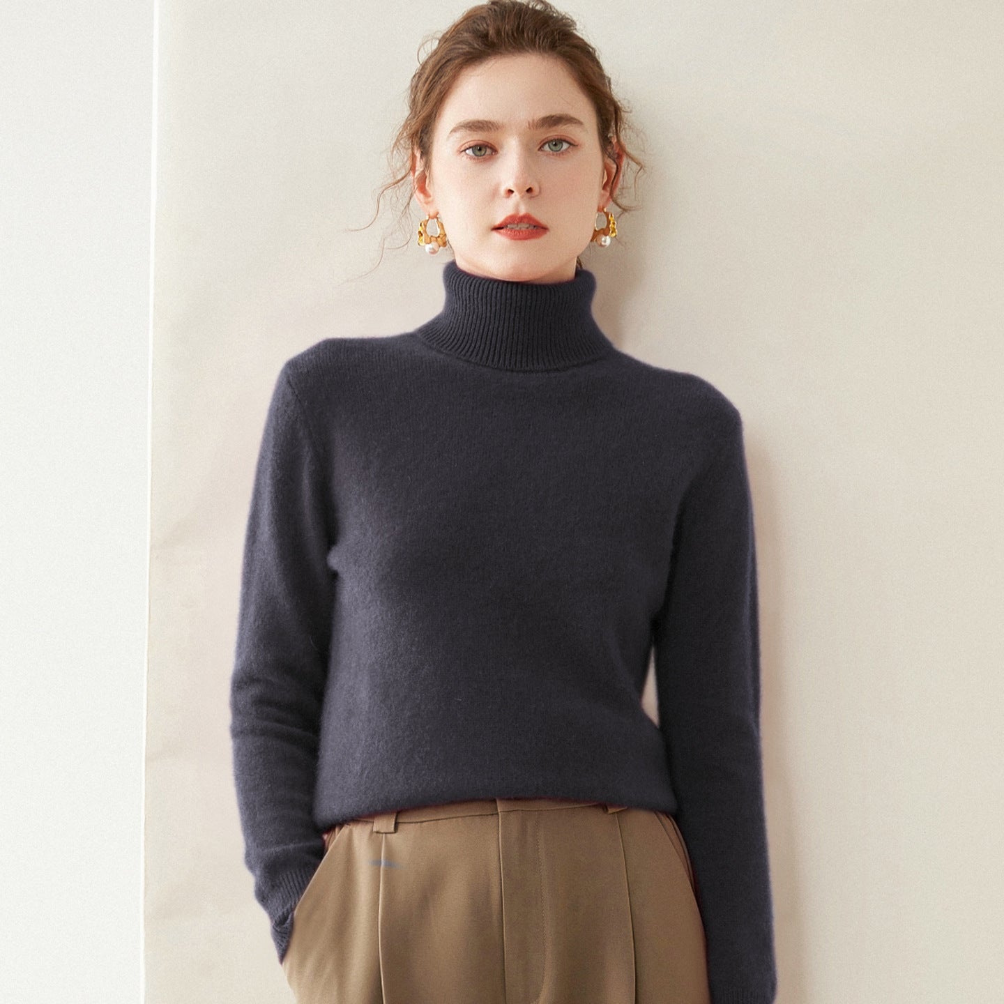 Women's Wool Turtleneck Sweater — View 2