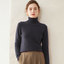 Women's Wool Turtleneck Sweater — View 2