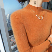 Women's Fitted Mock Neck Sweater — View 4