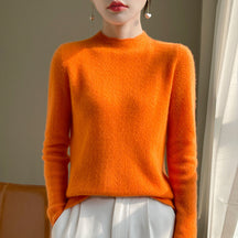 Women's Cashmere Jacquard Mock Neck Sweater — View 4