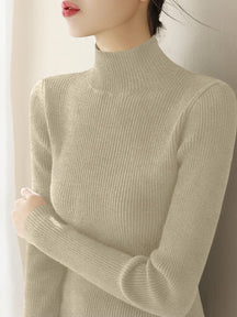 Women's Fitted Mock Neck Sweater — View 8