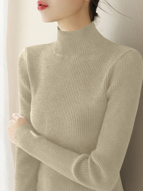 Women's Fitted Mock Neck Sweater — View 8