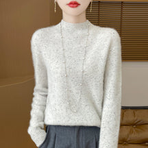 Women's Wool Mock Neck Sweater — View 5