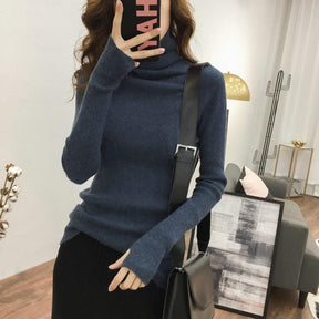 Women's Fitted Thumbhole Turtleneck Sweater — View 11