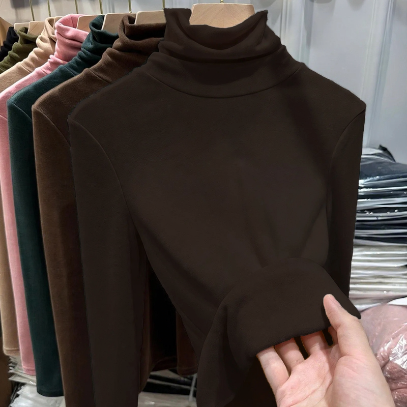 Women's Long Sleeve Mock Neck Top — View 5