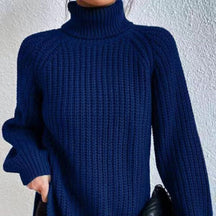 Women's Raglan Sleeve Mock Neck Sweater — View 1
