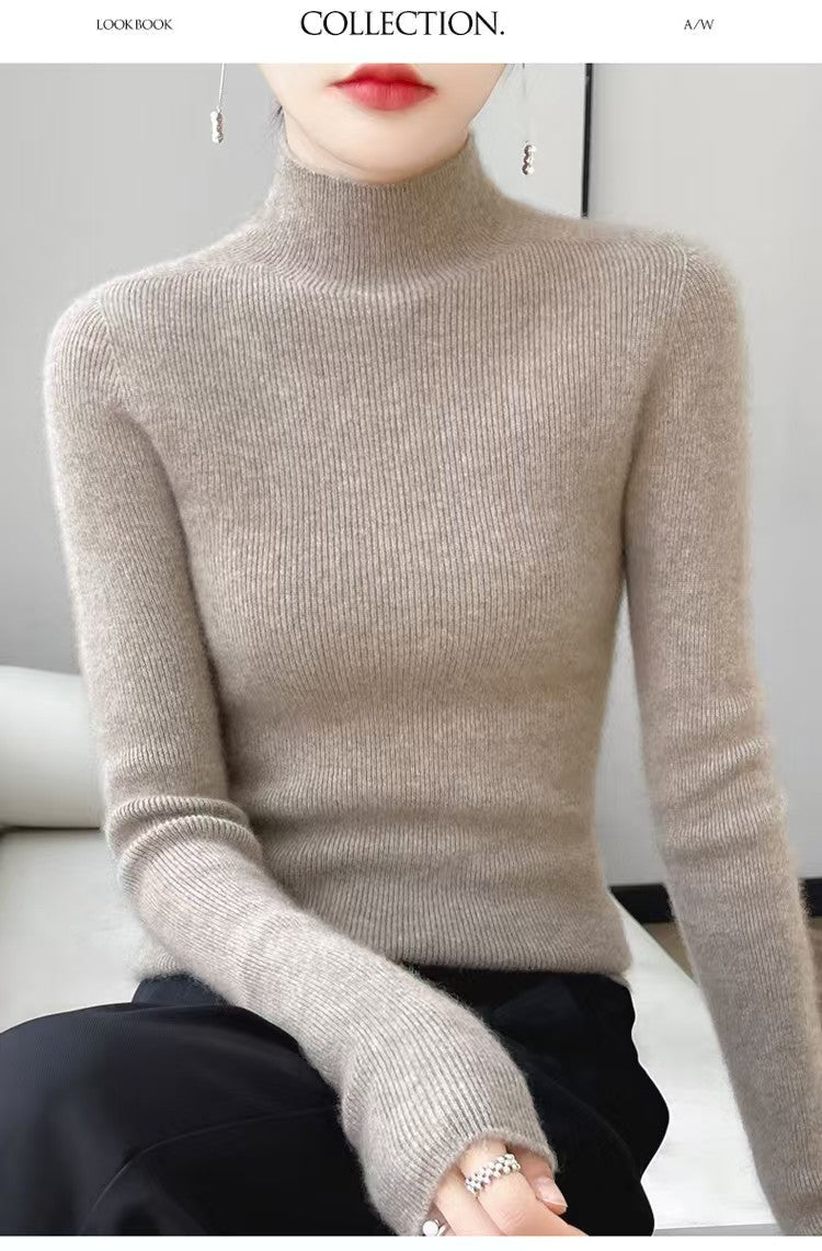 Women's Wool Turtleneck Sweater — View 3