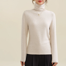 Women's Wool Blend Mock Neck Sweater — View 9