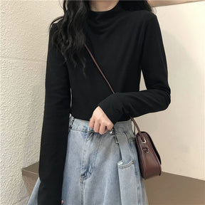 Women's Long Sleeve Mock Neck Top — View 3