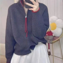 Women's Colorblock Zip Front Cardigan — View 7