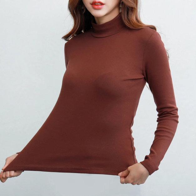 Women's Long Sleeve Turtleneck Top — View 1