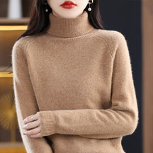 Women's Relaxed Fit Long Sleeve Mock Neck Sweater — View 5
