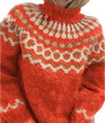 Women's Mohair Blend Relaxed Fit Jacquard Sweater — View 9