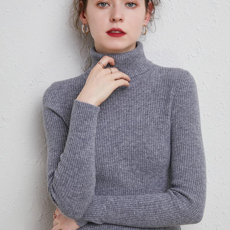 Women's Fitted Turtleneck Sweater — View 3