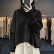 Women's Wool Relaxed Fit Mock Neck Sweater — View 8