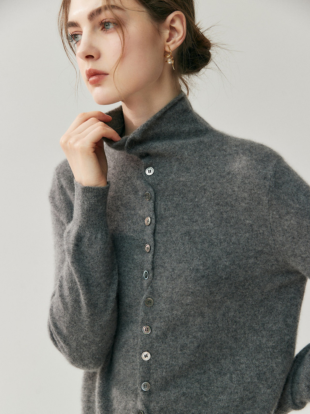 Women's Button Detail Cardigan — View 8