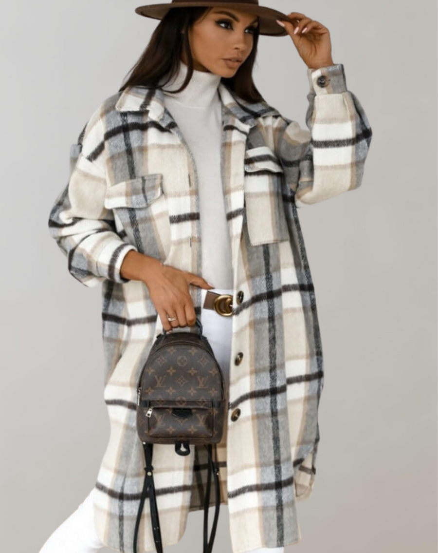 Women's Plaid Floral Coat — View 2