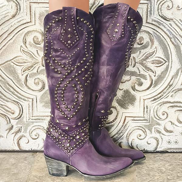 Women's Studded Knee High Boots — View 20