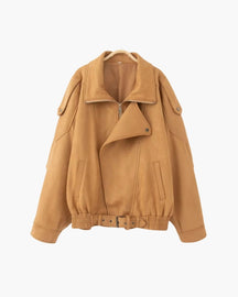 Women's Relaxed Suede-Look Jacket | Vintage in Brown - Juana Fashion