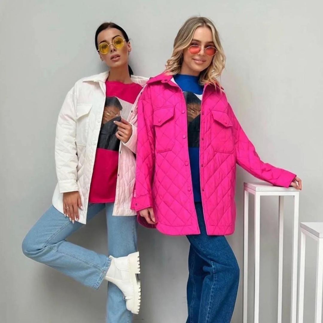 Women's Button Detail Puffer Jacket — View 5