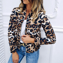 Women's Animal Print Bomber Jacket — View 6