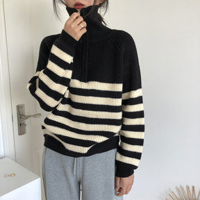 Women's Striped Zip Front Cardigan — View 4