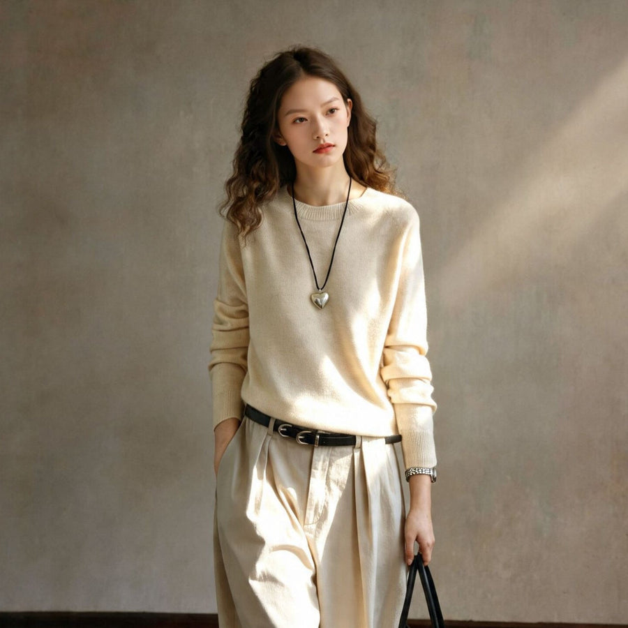 Women's Wool Relaxed Fit Crewneck Sweater — View 1