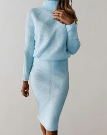 Women's Two Piece Fitted Ribbed Knit Set — View 4