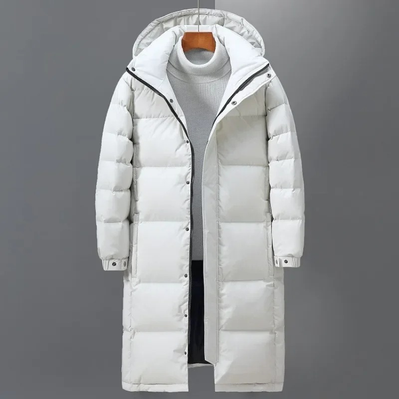 Long Hooded Quilted Coat | Robert in White - Juana Fashion
