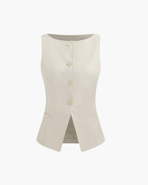 Women's Tailored Vest | Savona in Beige - Juana Fashion