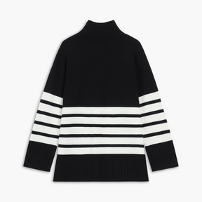 Women's Striped Turtleneck Sweatshirt — View 1