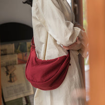 Women's Crescent Crossbody Bag in Red by Juana Fashion