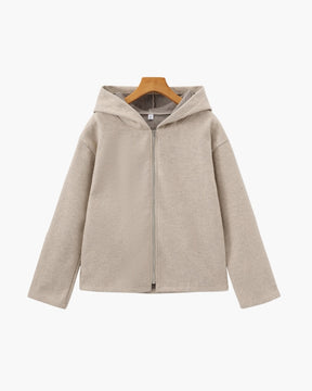 Women's Wool Zip-Up Coat | Marlow in Beige - Juana Fashion